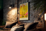 Paul Sinus Kunstdruck 40x60cm Solar Bloom Nahaufnahme einer goldgelben Blüte The Heart of the Flower is Sunfire