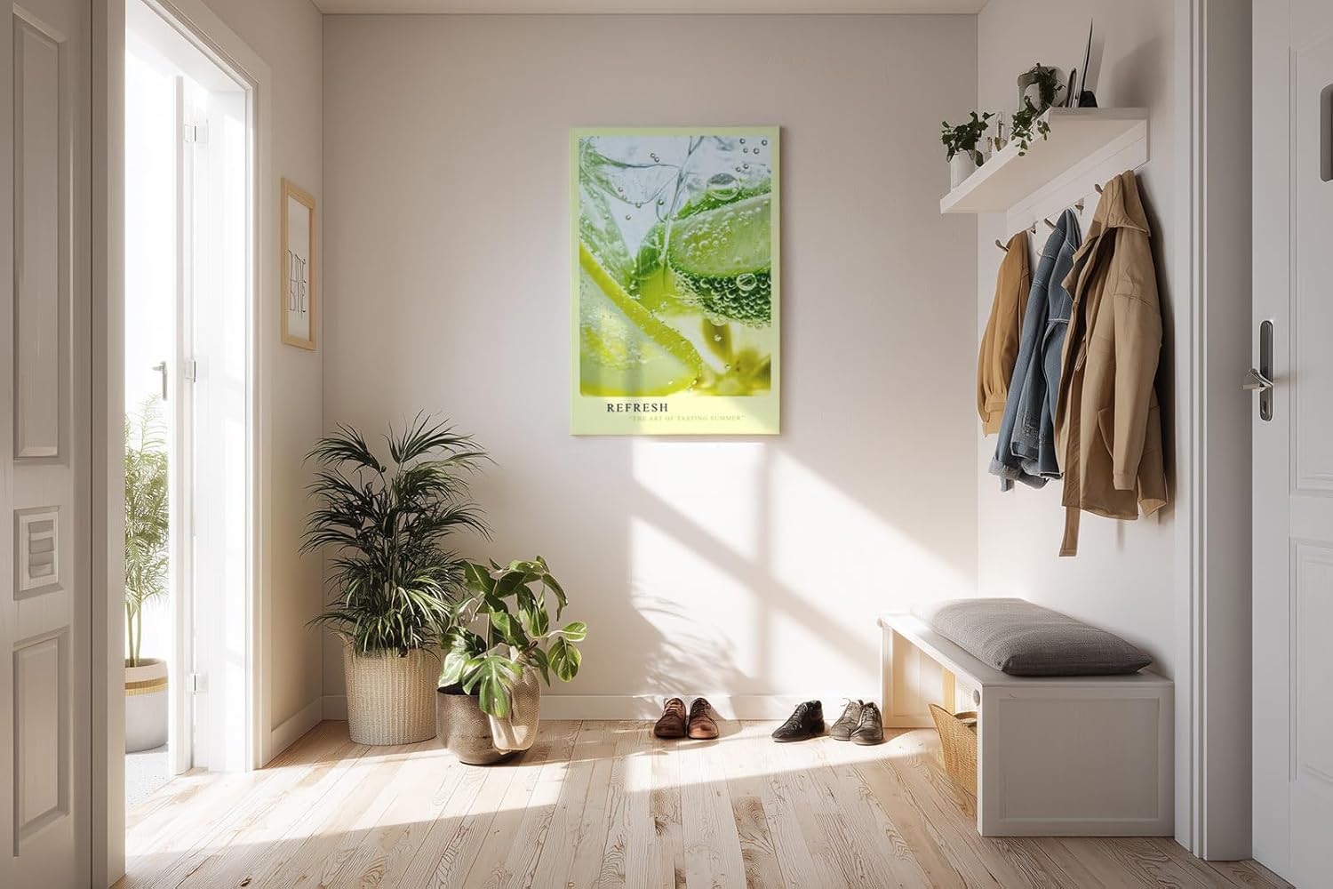 Paul Sinus Kunstdruck 40x60cm Refresh – Zitrone und Limette mit Eis und Sprudel im Makro