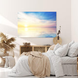 Paul Sinus Wandbild 120x80cm Stille See Meer Ozean Sonne Horizont Blau Sonnenuntergang
