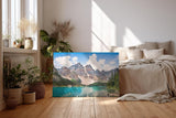 Sinus Art Wandbild 120x80cm Kristallklarer See vor majestätischer Bergkulisse mit intensiver Spiegelung
