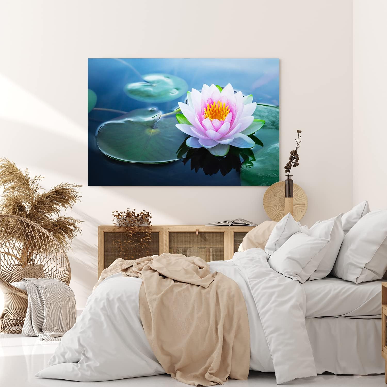 Paul Sinus Wandbild 120x80cm Lotosblume Blume Blüte Kunstvoll Lotos Rosa Wasserblumen