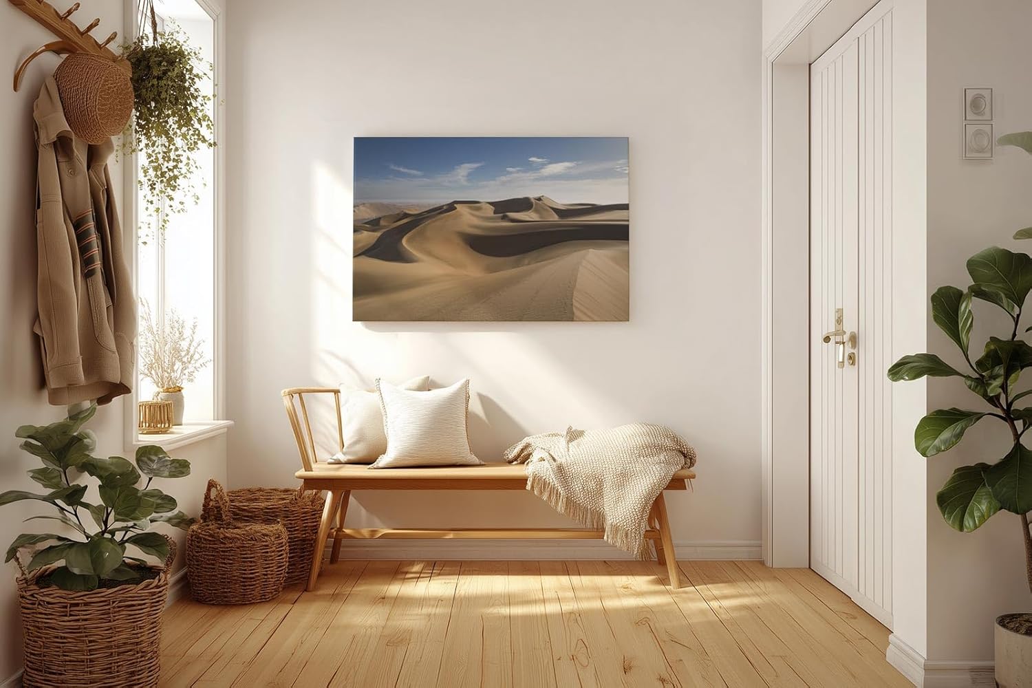 Sinus Art Wandbild 120x80cm Geschwungene Dünen mit feinem Schattenverlauf – minimalistische Naturkraft pur