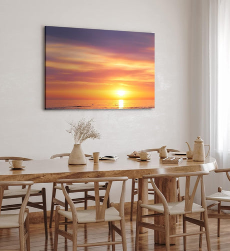 Paul Sinus Wandbild 120x80cm Roter Himmel Sonnenuntergang Meer Schwan Horizont