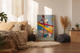 Paul Sinus Wandbild in 40x60cm Playground in Paint Abstraktes Farbspiel mit diagonalen Linien und vielfältigen Farbflächen in pastoser Struktur