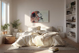 Sinus Art Wandbild 120x80cm Farbenstarkes Porträt einer Frau mit emotionaler Mimik und malerischer Abstraktion