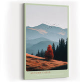 Paul Sinus Wandbild in 40x60cm herbstliche Berglandschaft mit rotem Baum – stimmungsvolles Naturmotiv für gemütliche Wohnräume
