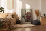 Paul Sinus Wandbild in 40x60cm A Goodbye in London – Rote Doppeldeckerbusse und Big Ben im Hintergrund, nostalgische Stadtszene im Regen