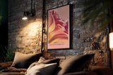 Paul Sinus Kunstdruck 40x60cm Blume Tropfen Makro Rosa Licht Nahaufnahme Droplet's Embrace