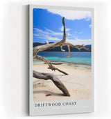 Paul Sinus Kunstdruck 40x60cm Driftwood Coast Strand Meer Treibholz Natur Türkis Fotografie