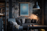 Paul Sinus Wandbild in 40x60cm Großer Vogelschwarm unter hellem Vollmond in sanftem Blau