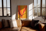 Paul Sinus Wandbild in 40x60cm Veins of the Sun – Abstrakte Komposition aus strahlendem Gelb, Orange und Rot in dynamischer Linienführung