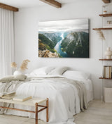 Paul Sinus Wandbild 120x80cm Naeroyfjord Norwegen Fluss Berge Natur Bucht skandinavische Landschaft