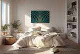 Sinus Art Wandbild 120x80cm Grafisches Palmenblatt mit symmetrischer Form – faszinierender Blickfang