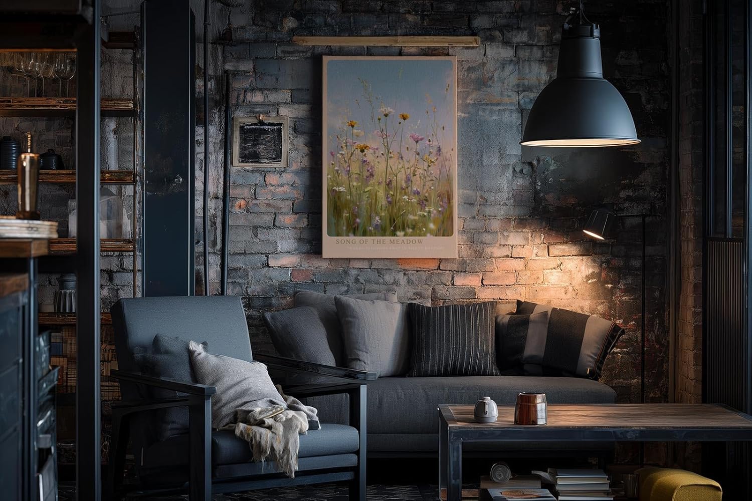 Paul Sinus Wandbild in 40x60cm Song of the Meadow Zarte Wildblumen im Sommerwind vor blauem Himmel für frische und natürliche Raumakzente