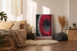 Paul Sinus Wandbild in 40x60cm Charged Core Abstrakte Strahlenstruktur in Rot, Schwarz und Weiß