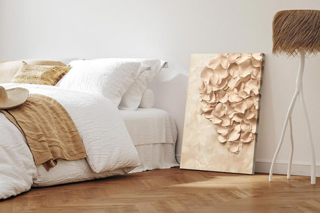 Paul Sinus 60x90cm Wandbild Blütenmeer in Beige – Sanfte Raumharmonie mit plastischer Blume