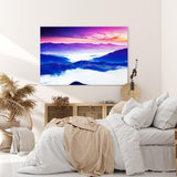 Paul Sinus Wandbild 120x80cm Berge Wolken Himmel Abendröte Blau Kunstvoll