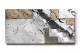 Sinus Art Wandbild 120x80cm Grafische Flächen, Zeitungsausschnitte und abstrakte Linien in moderner Komposition