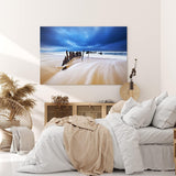 Paul Sinus Wandbild 120x80cm Strand Meer Horizont Schiffswrack Gewitterwolken