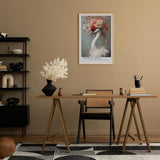 Paul Sinus Leinwandbild 60x90cm Anmutiger Kranich elegant majestätisch kunstvolle Wandkunst florale Krone faszinierend surreal sanfte Farben harmonisch