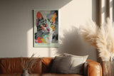 Paul Sinus Wandbild in 40x60cm Colorful Cutie – farbenfrohes Katzenportrait in moderner Maltechnik für kreative Wohnraumgestaltung