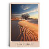 Paul Sinus Leinwandbild 40x60cm Leinwandbild Oasis of Silence Wüste Sanddünen Sonnenuntergang Einsamkeit Natur Stille Harmonie Landschaft Baum