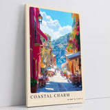 Paul Sinus Leinwandbild 80x120cm Coastal Charm – Italien, Cinque Terre, Mittelmeer, Küste, Farben, Urlaub, Sommer, Architektur, Charme, Gasse