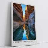 Paul Sinus Leinwandbild 40x60cm Leinwandbild Antelope Canyon USA Naturparadies Wasserreflexion Schlucht Sandstein Sonnenlicht Geheimnisvoll