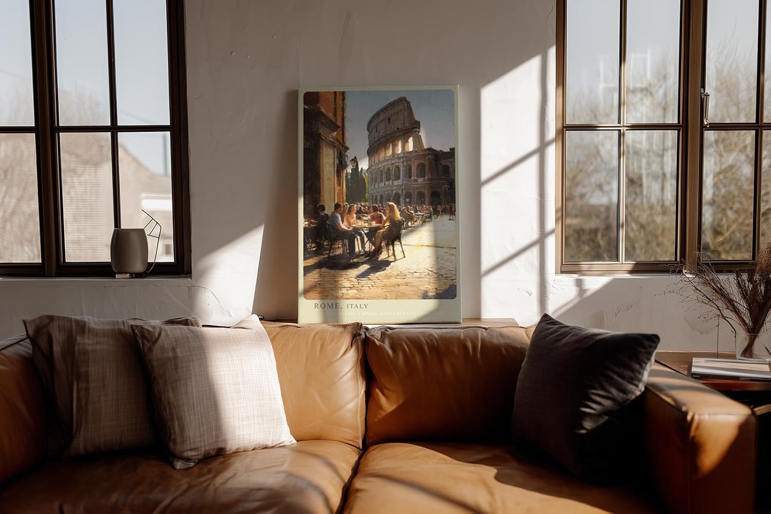 Paul Sinus Wandbild in 40x60cm Rom Italien Straßencafé am Kolosseum mediterrane Atmosphäre zeitlose Kunst für stilvolles Wohnen auf Leinwand
