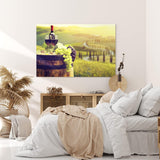 Paul Sinus Wandbild 120x80cm Wein Weintrauben Toskana Landschaft Weinfass