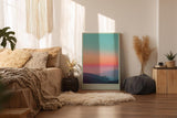 Paul Sinus Wandbild in 40x60cm The Sleeping Landscape mit pastellfarbenem Sonnenuntergang über sanften Hügeln für beruhigende Wandgestaltung