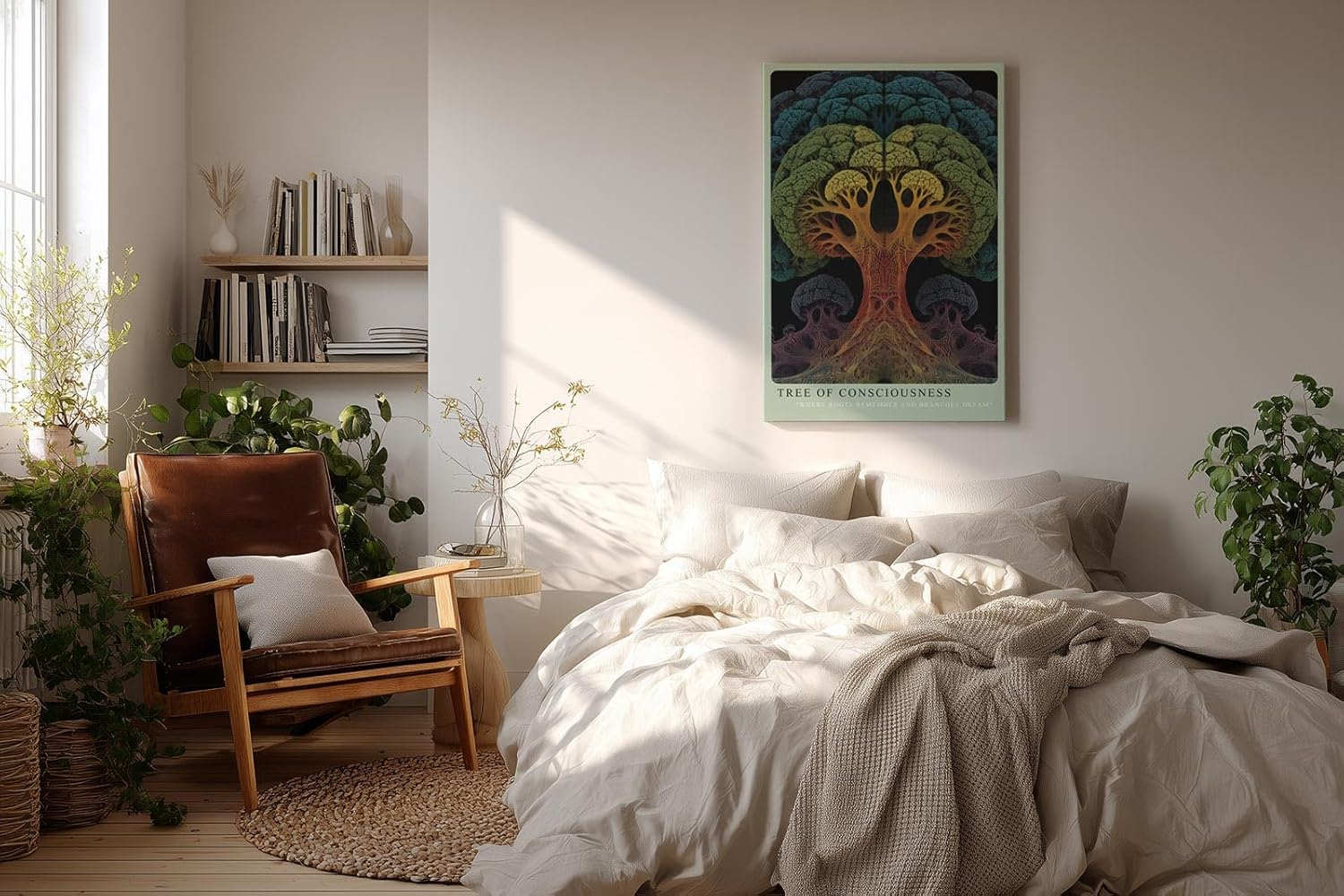 Paul Sinus Wandbild in 40x60cm Tree of Consciousness – farbenprächtiger Baum mit symmetrischer Struktur, abstrakte Naturmetapher
