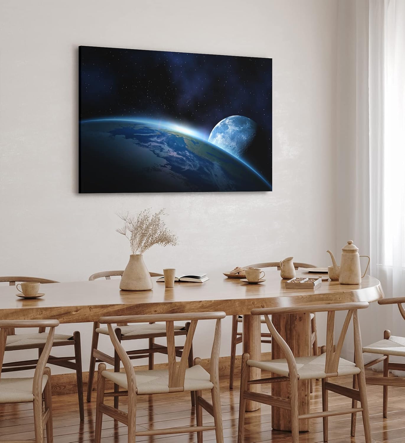 Paul Sinus Wandbild 120x80cm Erde Mond Universum Sterne All Planet Weltall