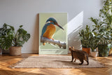 Paul Sinus Kunstdruck 40x60cm Eisvogel auf Ast im Licht – Ruhe, Farbe und Konzentration in einem Moment eingefangen