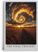 Paul Sinus Leinwandbild 40x60cm The Final Twilight mystischer Himmel Wirbelwolken dramatischer Sonnenuntergang goldene Felder surreal faszinierend