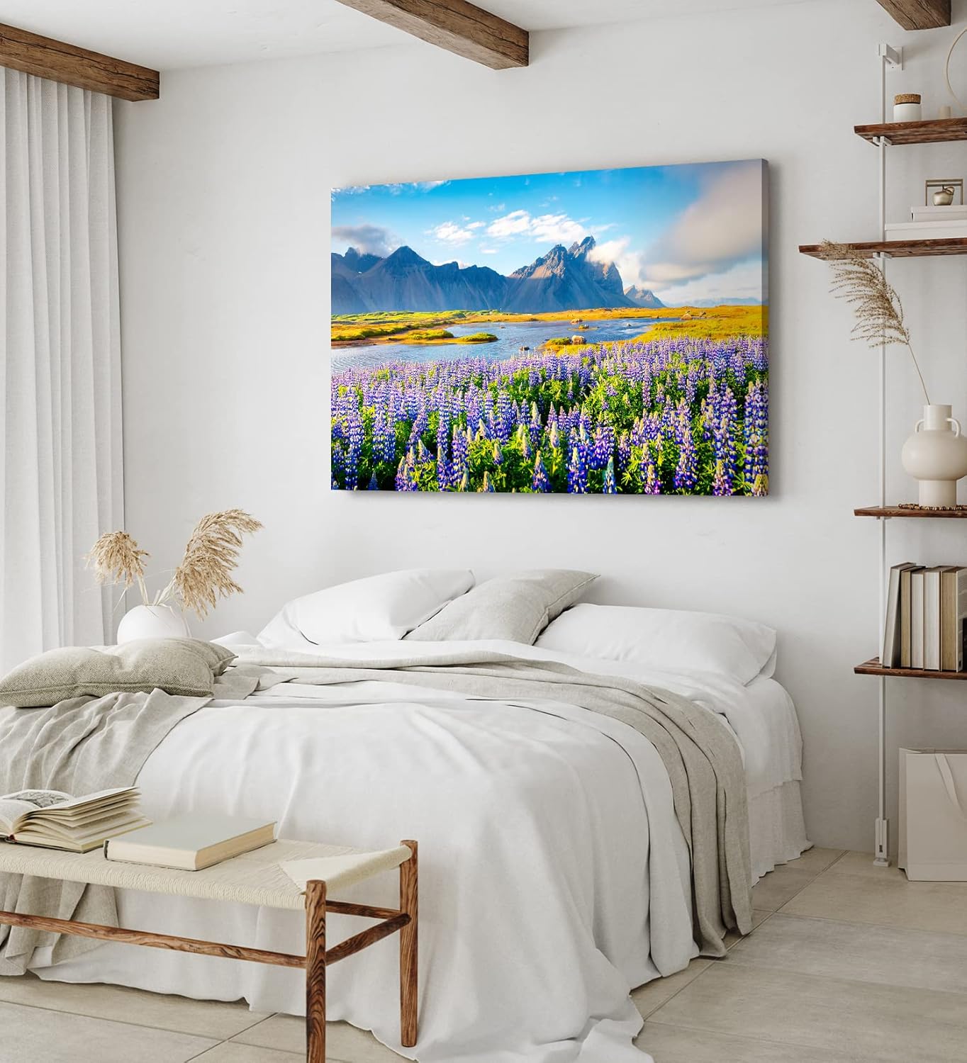 Paul Sinus Wandbild 120x80cm Island Landschaft Berg Blumen Blau See Natur