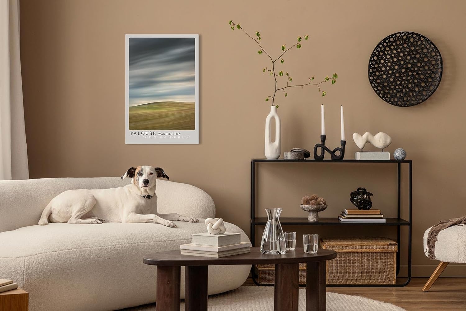 Paul Sinus Leinwandbild 40x60cm minimalistische Landschaft mit sanften Hügeln und dramatischem Himmel, beruhigende Wandkunst