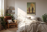 Paul Sinus Wandbild in 40x60cm Atomic Cocktail Vintage-Szene mit elegant gekleidetem Paar am Strand vor aufsteigender Wolke für stilvolle Retro-Raumgestaltung