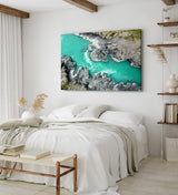 Paul Sinus Wandbild 120x80cm Wilder Bergfluss aus der Vogelperspektive Luftausnahme Grün