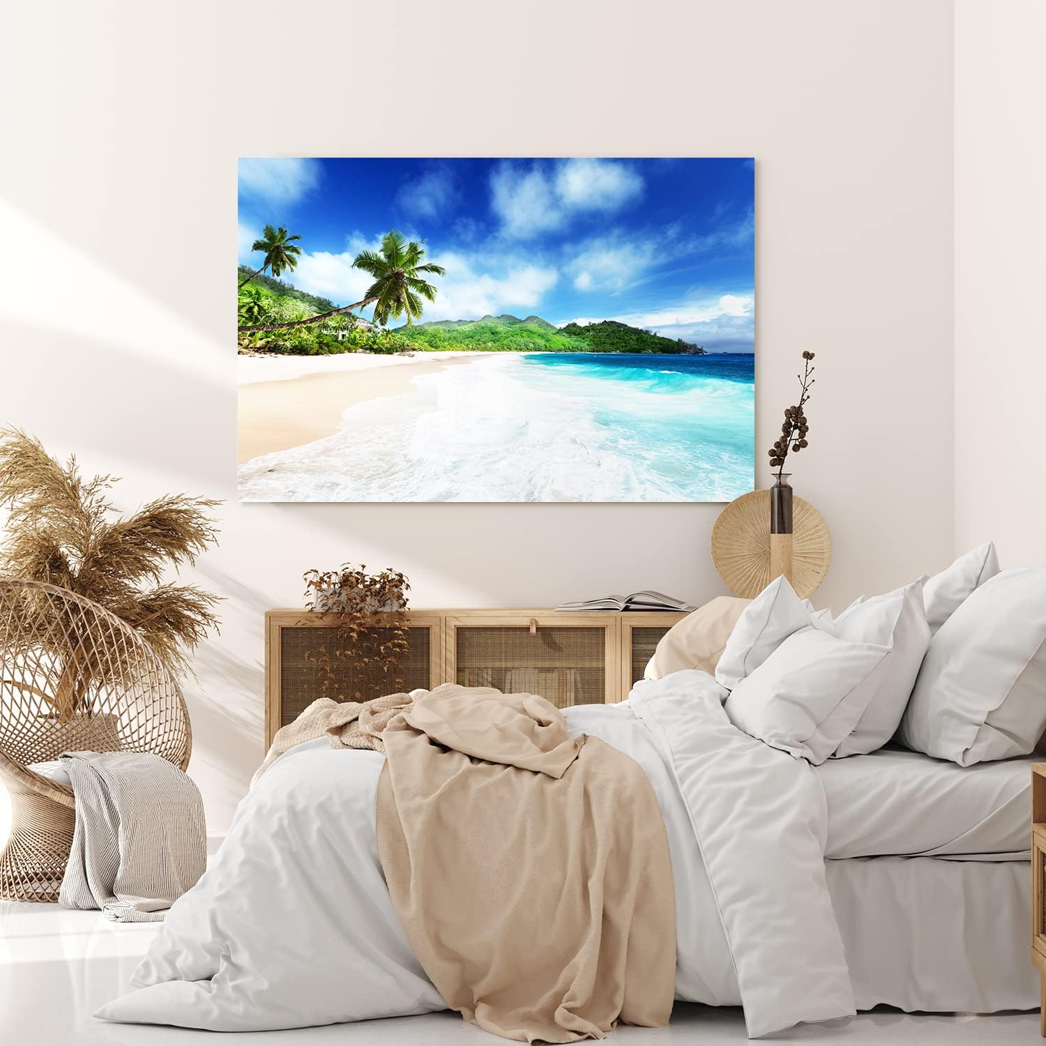 Wandbild 120x80cm Südsee Palmen Meer Strand Sommer Sonnenschein
