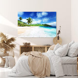 Wandbild 120x80cm Südsee Palmen Meer Strand Sommer Sonnenschein