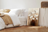 Paul Sinus 60x90cm Wandbild Kraft der Blüten in Beige Braun – Ausdrucksstarke Naturkunst mit floralem Flair Blume