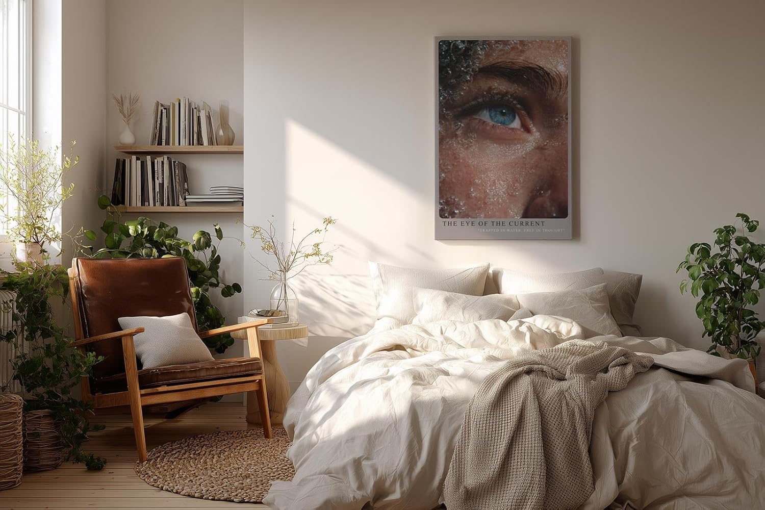 Paul Sinus Wandbild in 40x60cm The Eye of the Current – fesselndes Unterwasser-Augenporträt mit intensiver Farbund Detailwirkung für moderne Raumgestaltung