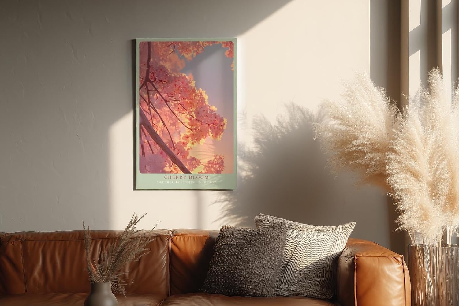 Paul Sinus Wandbild in 40x60cm Cherry Bloom – zarte Kirschblüten im sanften Abendlicht in romantischer Farbgebung