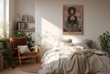 Paul Sinus Wandbild in 40x60cm The Still Soul mit meditierender Frau in Boho-Stil vor abstraktem Hintergrund für entspannende Wandgestaltung