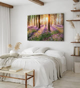 Paul Sinus Wandbild 120x80cm Wald Wildblumen Blumen Waldpfad Sonnenschein Bäume