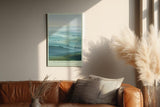 Paul Sinus Wandbild in 40x60cm The Glowing Fields – stimmungsvolle Hügellandschaft im Morgenlicht für warme und einladende Raumgestaltung