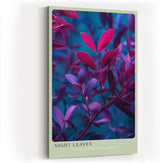 Paul Sinus Wandbild in 40x60cm Night Leaves – elegante Pflanzenblätter in stimmungsvoller Abendfarbpalette aus Pink, Lila und Blau