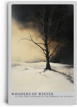 Paul Sinus Leinwandbild 60x90cm Winterstille – Einsamer Baum in verschneiter Landschaft mit dramatischem Himmel und melancholischer Atmosphäre
