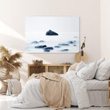 Paul Sinus Wandbild 120x80cm Meer Nebel Felsen Weiß Fotokunst Horizont Harmonisch